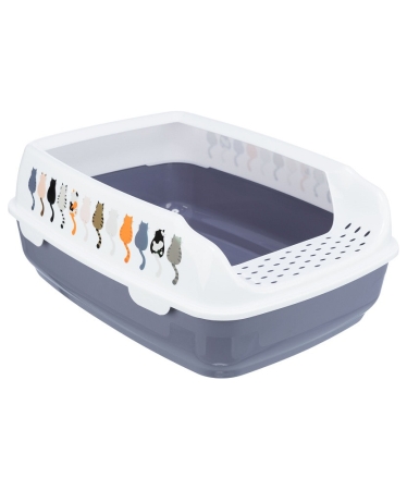 TRIXIE DELIO CASSETTA IGIENICA CON CORNICE GRIGIO/BIANCA Gatti