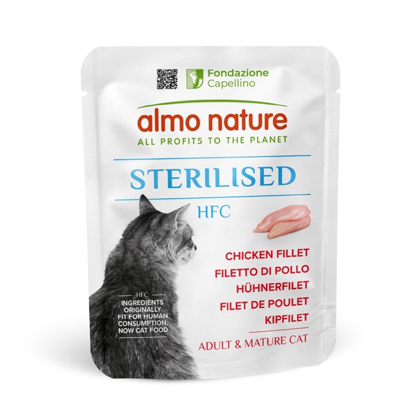 ALMO NATURE HFC STERILISED FILETTO Di POLLO ADULT E MATURE CAT 