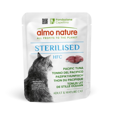 ALMO NATURE HFC STERILISED TONNO DEL PACIFICO ADULT E MATURE CAT Gatti