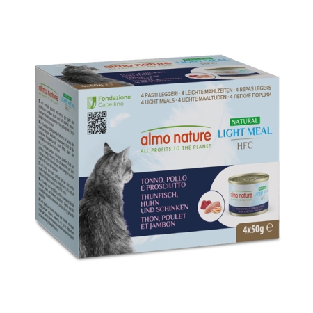 ALMO NATURE HFC NATURAL LIGHT MEAL TONNO POLLO E PROSCIUTTO MULTIPACK Gatti
