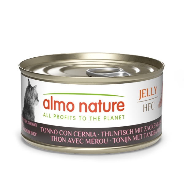 ALMO NATURE HFC JELLY TONNO CON CERNIA ADULT CAT 