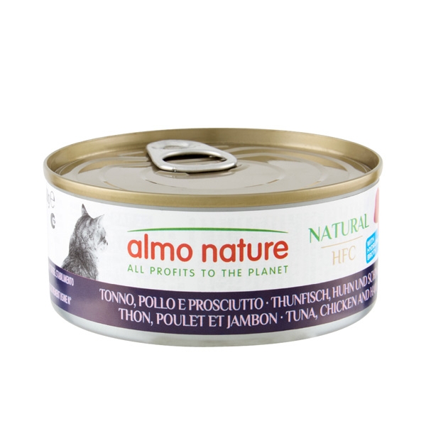 ALMO NATURE HFC NATURAL TONNO,POLLO E PROSCIUTTO 