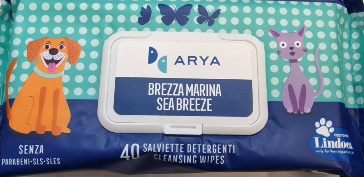 ARYA SALVIETTE DETERGENTI BREZZA MARINA PER CANI / GATTI 