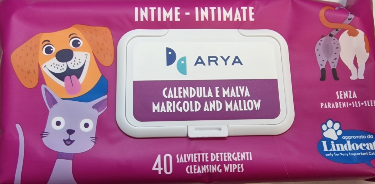 ARYA SALVIETTE DETERGENTI CALENDULA E MALVA INTIME PER CANI / GATTI 