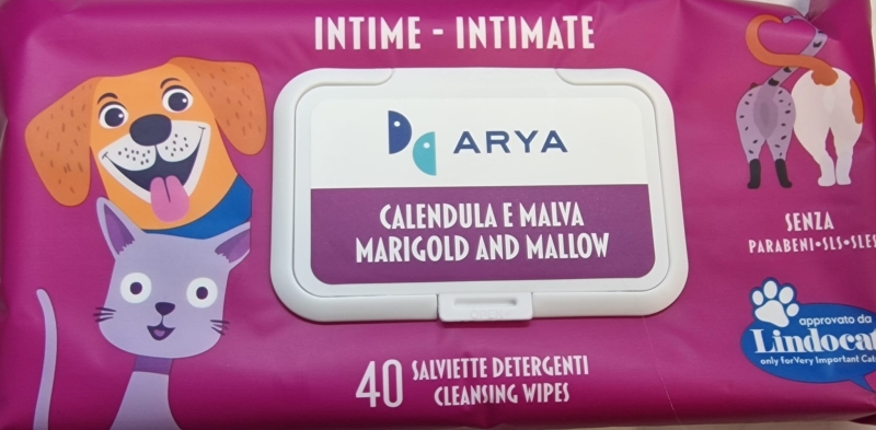ARYA SALVIETTE DETERGENTI CALENDULA E MALVA INTIME PER CANI / GATTI Cani e Gatti