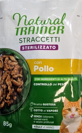 NATURAL TRAINER STRACCETTI STERILIZZATO CON POLLO Gatti