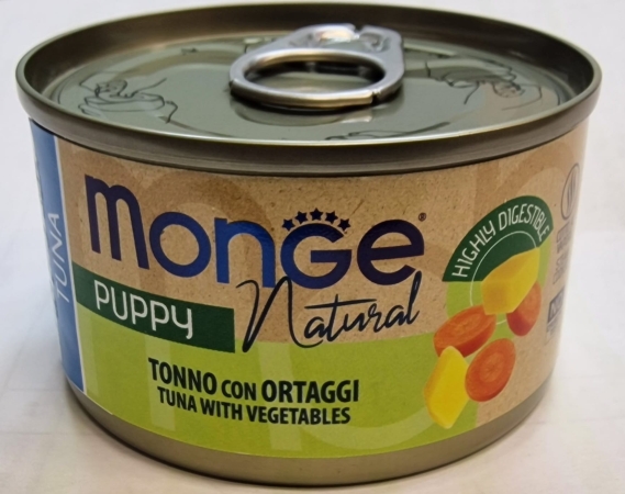 MONGE NATURAL PUPPY TONNO CON ORTAGGI Cani