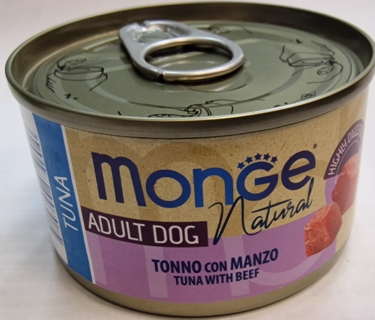 MONGE NATURAL ADULT DOG TONNO CON MANZO Cani