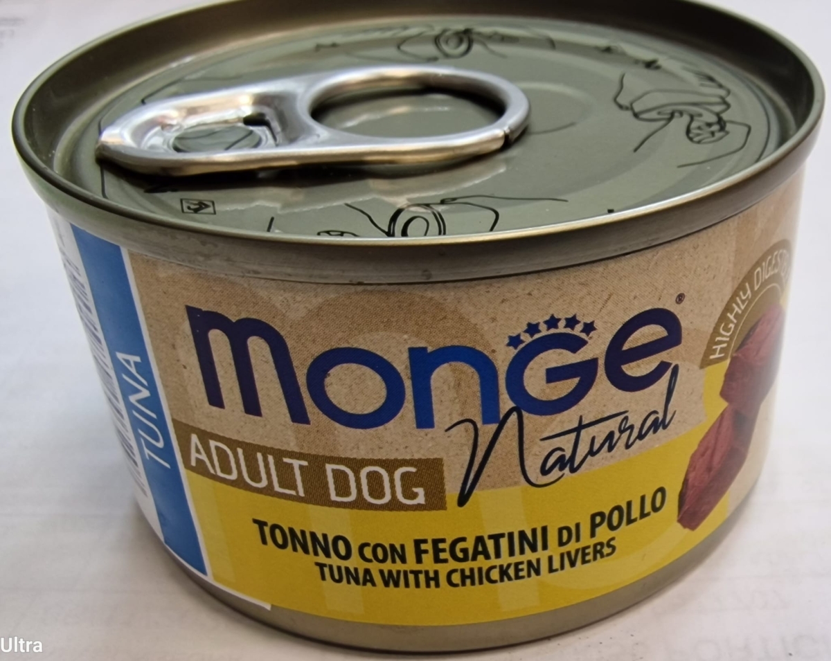 MONGE NATURAL ADULT DOG TONNO CON FEGATINI DI POLLO 