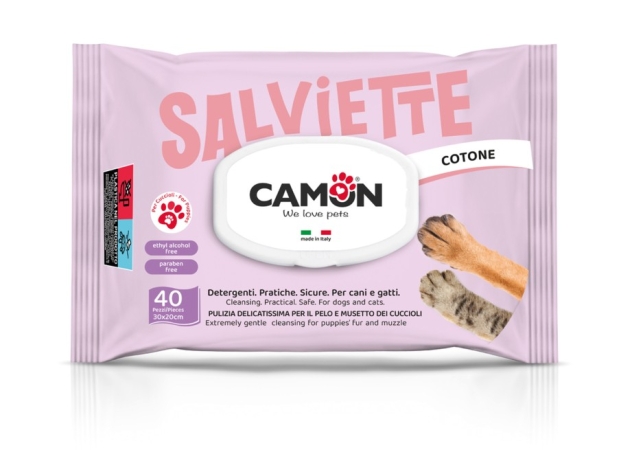 CAMON SALVIETTE DETERGENTI PROFUMO COTONE X CUCCIOLI Cani