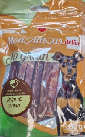 MON AMOUR DELICE NO GRAIN STRIPS DI ANATRA Cani