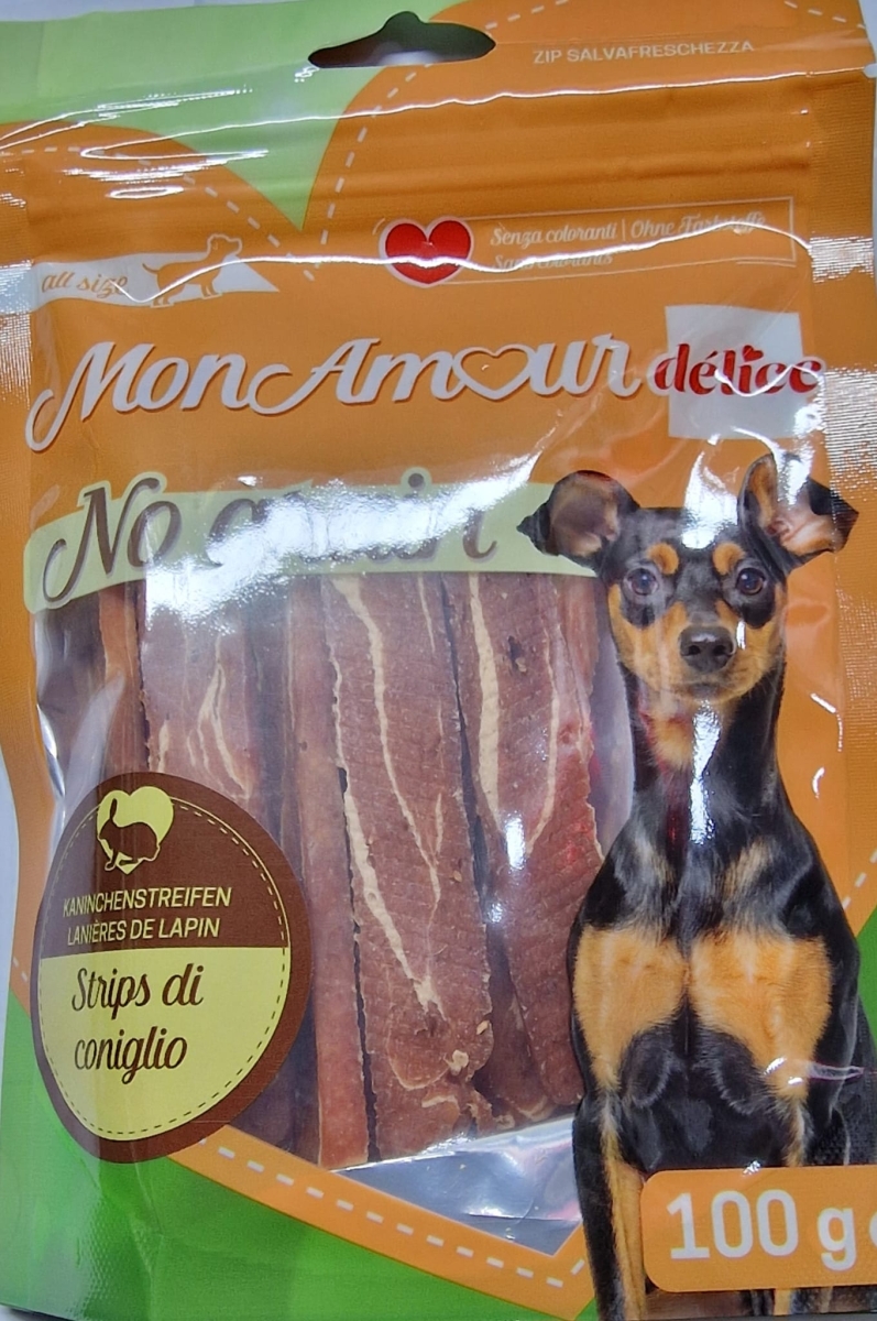 MON AMOUR DELICE NO GRAIN STRIPS DI CONIGLIO 
