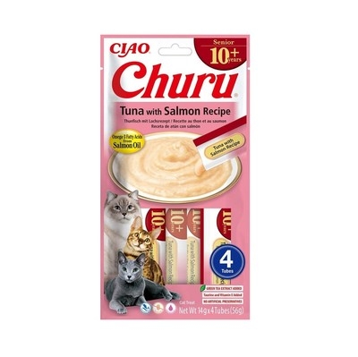 CHURU CAT SENIOR 10+ CREMOSO CON TONNO E SALMONE Gatti