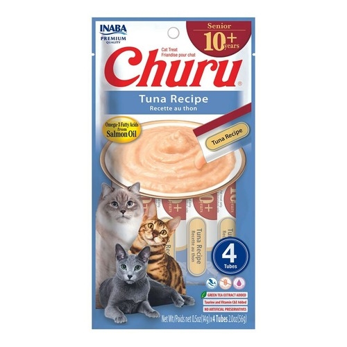 CIAO CHURU CAT SENIOR 10+ CREMOSO CON TONNO 