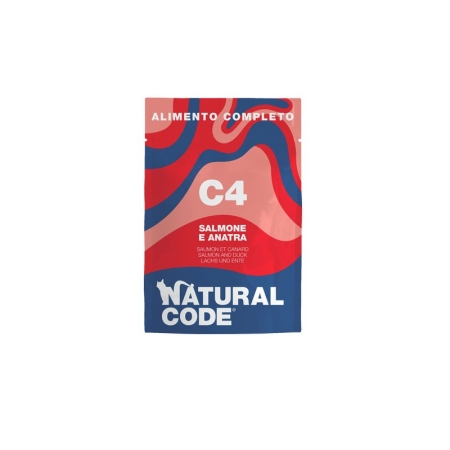 NATURAL CODE C4 SALMONE E ANATRA ALIMENTO COMPLETO Gatti