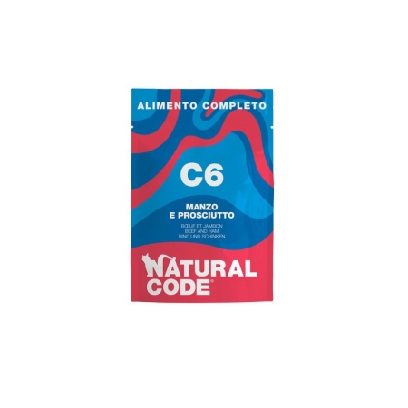 NATURAL CODE C6 MANZO E PROSCIUTTO ALIMENTO COMPLETO (copy) Gatti