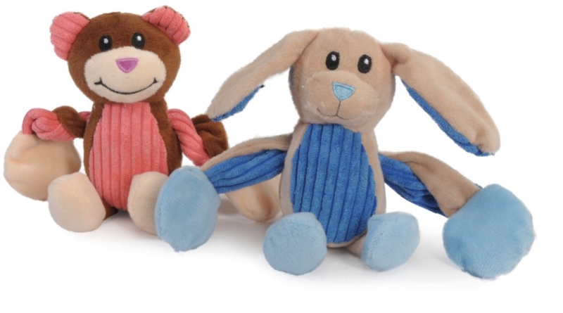 CAMON GIOCO CANE IN POLIESTERE 2 SOGGETTI CONIGLIO E SCIMMIA CON SQUEAKER Cani