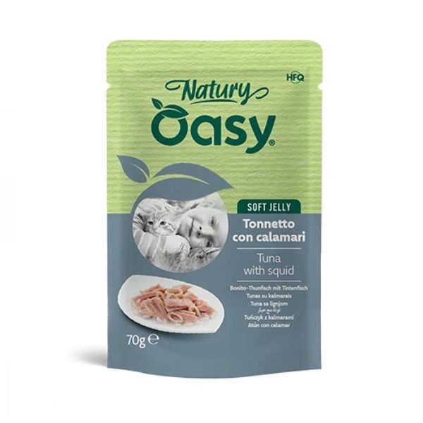 OASY WET CAT NATURY SOFT JELLY TONNETTO CON CALAMARI 
