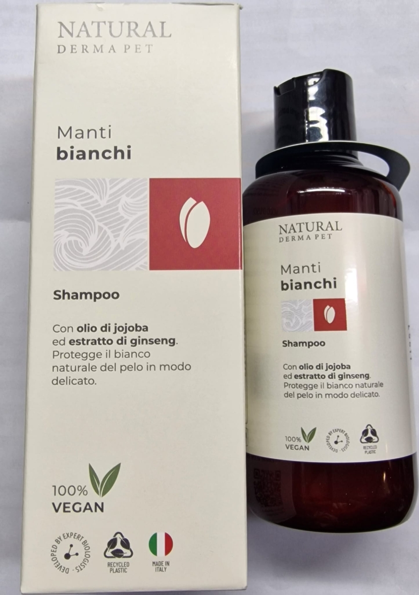 DERBE NATURAL DERMA PET SHAMPOO MANTI BIANCHI 