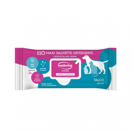 INODORINA SALVIETTE DETERGENTI EVERYDAY CON TALCO Cani e Gatti