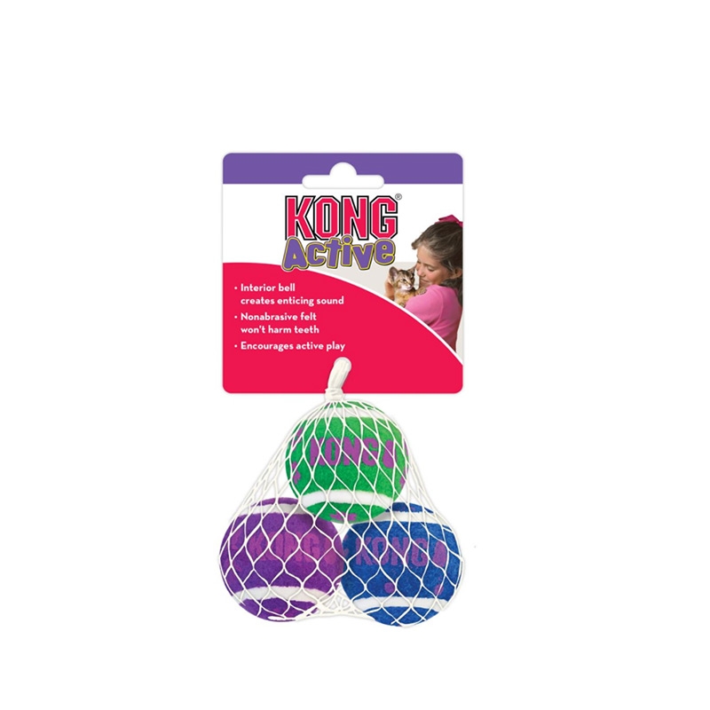 KONG CAT ACTIVE TENNIS BALLS W/BELLS 