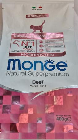 MONGE NATURAL SUPERPREMIUM KITTEN MANZO Gatti