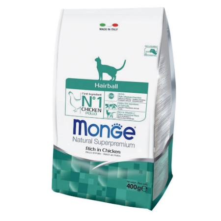 MONGE NATURAL SUPERPREMIUM HAIRBALL RICCO IN POLLO Gatti