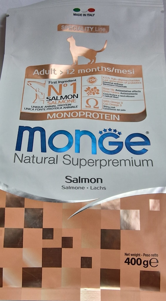 MONGE NATURAL SUPERPREMIUM SPECIALITY LINE ADULT SALMONE 