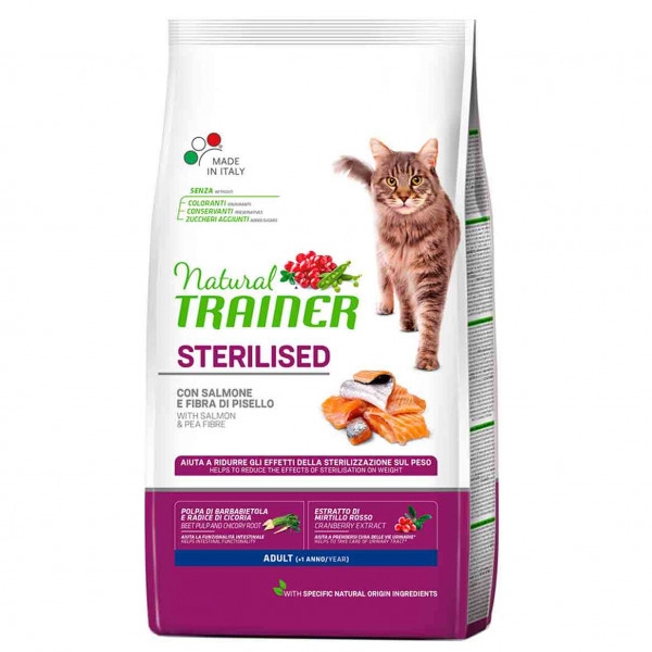 NATURAL TRAINER GATTO ADULT STERILISED SALMONE 