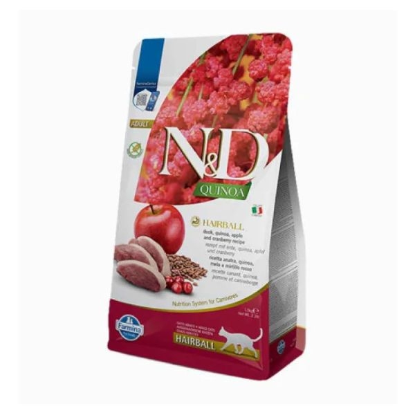 FARMINA NATURAL & DELICIOUS QUINOA HAIRBALL ANATRA, QUINOA, MELA E MIRTILLO ROSSO 