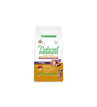 NATURAL TRAINER ADULT BENESSERE DIGESTIVO NO GLUTEN CON ANATRA Gatti