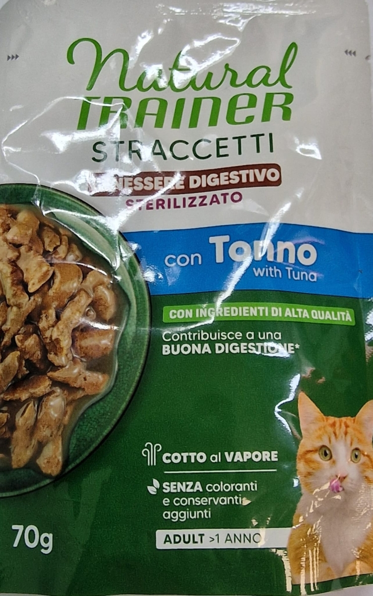 NATURAL TRAINER STRACCETTI BENESSERE DIGESTIVO STERILIZZATO CON TONNO 