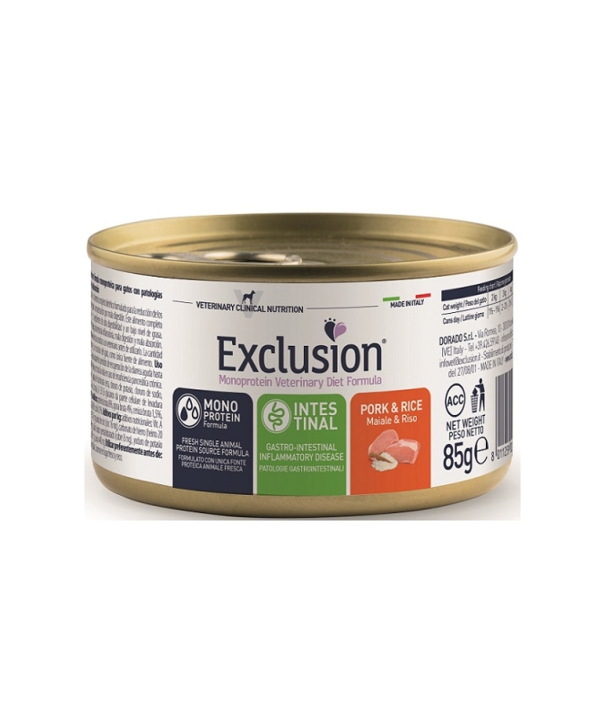 EXCLUSION DIET INTESTINAL CAT MAIALE E RISO 