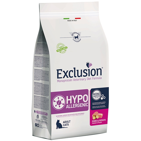 EXCLUSION DIET CAT HYPOALLERGENIC MAIALE E PATATE 
