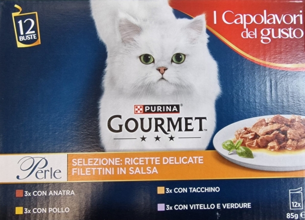 GOURMET PERLE FILETTINI IN SALSA ANATRA/POLLO/TACCHINO/VITELLO E VERDURE Gatti