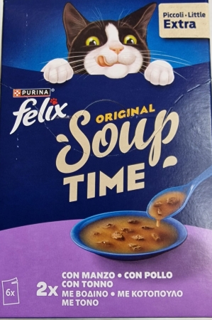 NESTLE FELIX ORIGINAL SOUP TIME CON MANZO/POLLO/TONNO Gatti