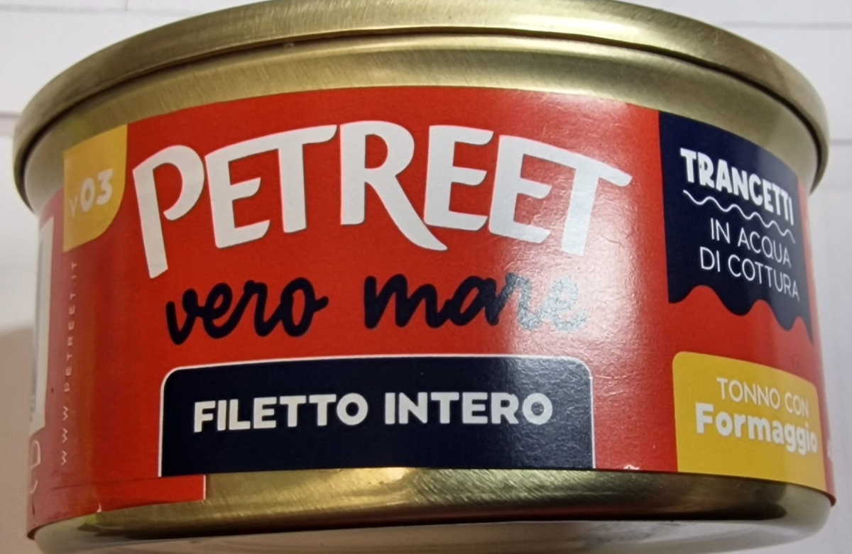 PETREET VERO MARE FILETTO INTERO TRANCETTI IN ACQUA DI COTTURA TONNO CON FORMAGGIO 