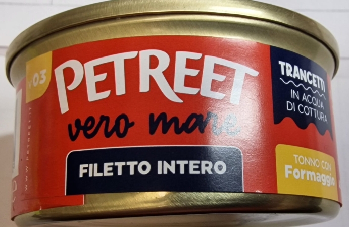 PETREET VERO MARE FILETTO INTERO TRANCETTI IN ACQUA DI COTTURA TONNO CON FORMAGGIO Gatti