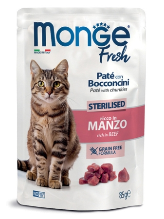MONGE FRESH PATE' CON BOCCONCINI STERILISED RICCO IN MANZO Gatti