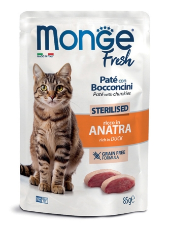 MONGE FRESH PATE' CON BOCCONCINI STERILISED RICCO IN ANATRA Gatti
