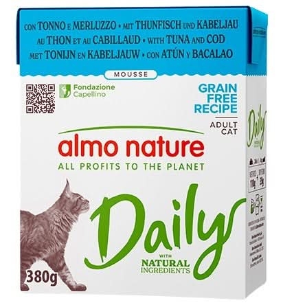 ALMO NATURE DAILY MOUSSE CON TONNO E MERLUZZO Gatti