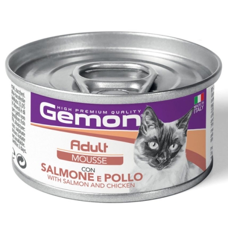 GEMON CAT ADULT MOUSSE CON SALMONE E POLLO Gatti