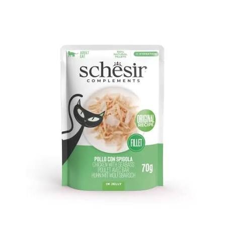 SCHESIR COMPLEMENTS + HYDRATION FILETTI JELLY POLLO CON SPIGOLA Gatti
