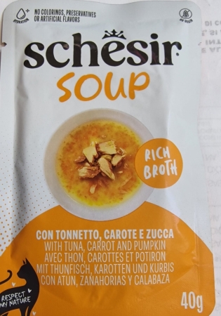 SCHESIR SOUP RICH BROTH CON TONNETTO CAROTE E ZUCCA Gatti