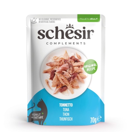 SCHESIR CAT ADULT COMPLEMENTS FILETTI DI TONNETTO JELLY Gatti
