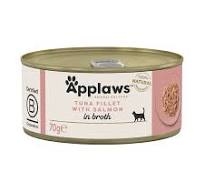 APPLAWS GATTO LATTINE IN BRODO FILETTO DI TONNO CON SALMONE Gatti