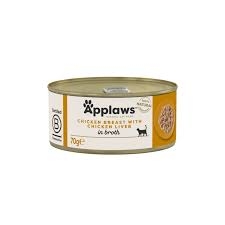 APPLAWS GATTO LATTINE IN BRODO PETTO DI POLLO E FEGATO DI POLLO Gatti