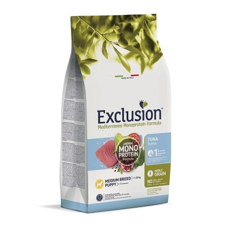 EXCLUSION MEDITERRANEO MONOPROTEIN PUPPY MEDIUM BREED CON TONNO Cani