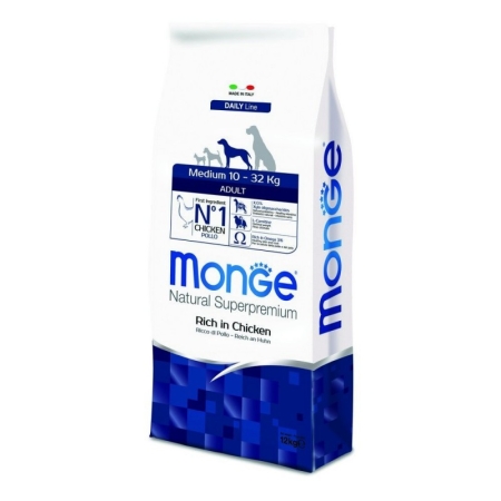 MONGE NATURAL SUPERPREMIUM MEDIUM ADULT RICCO DI POLLO Cani
