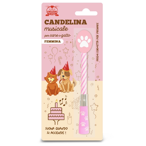 CANDELINA MUSICALE PER CANE O GATTO FEMMINA